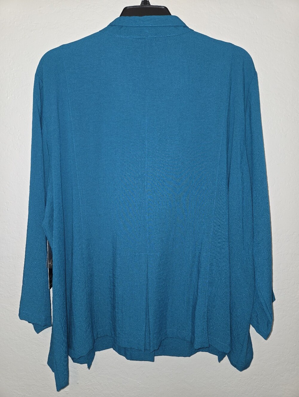 Ali Miles Woven Solid Wire Collar 3/4 Sleeve Pleated Hem Button Front Tunic 3X - Picture 5 of 5